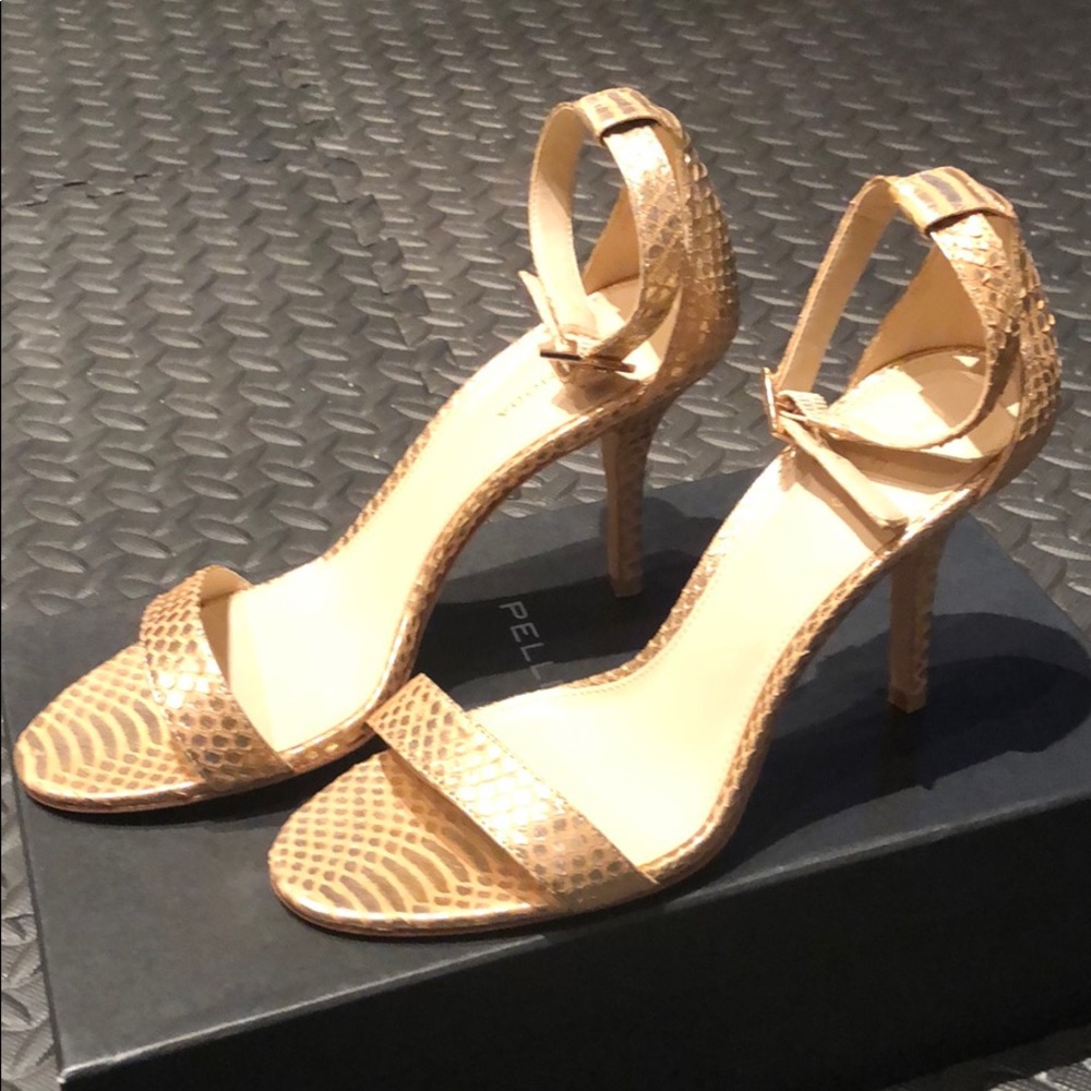 Pelle Moda Kacey Gold Snake Shoes